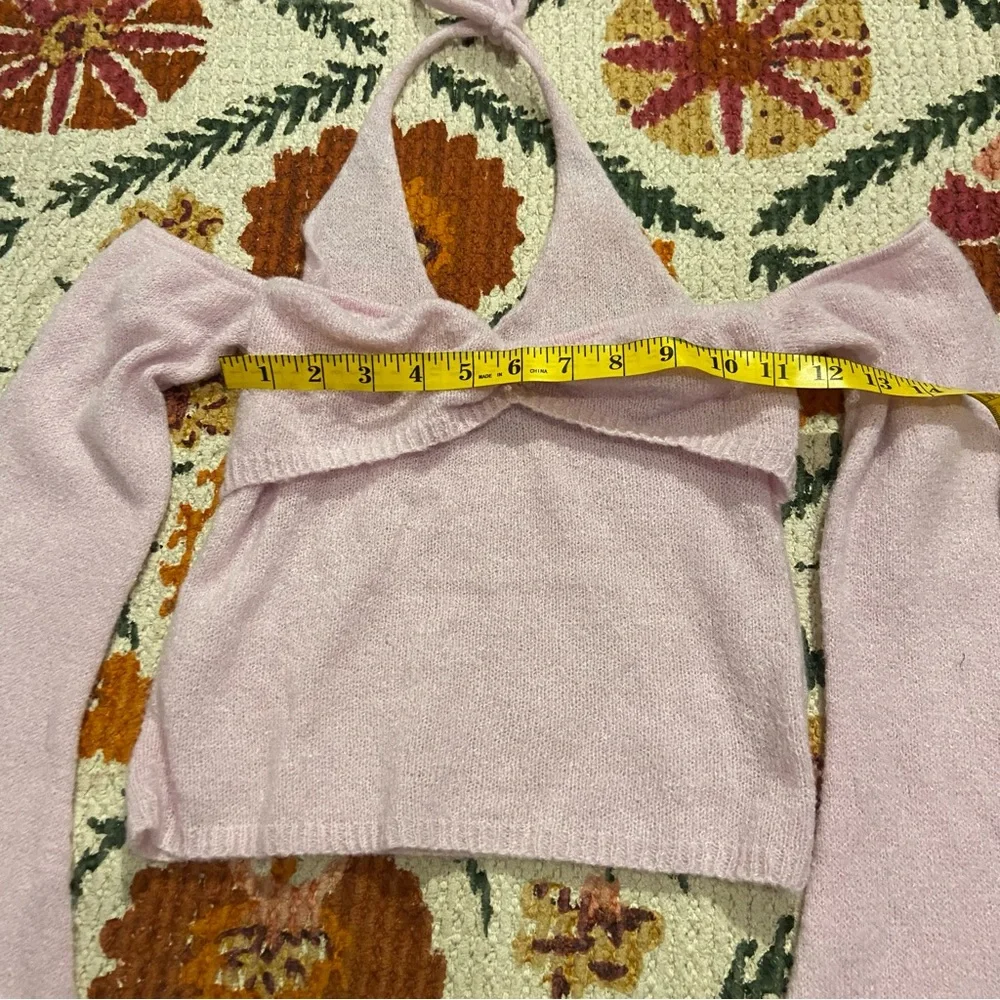 Iamgia pink long sleeve halter top - Picture 5 of 5